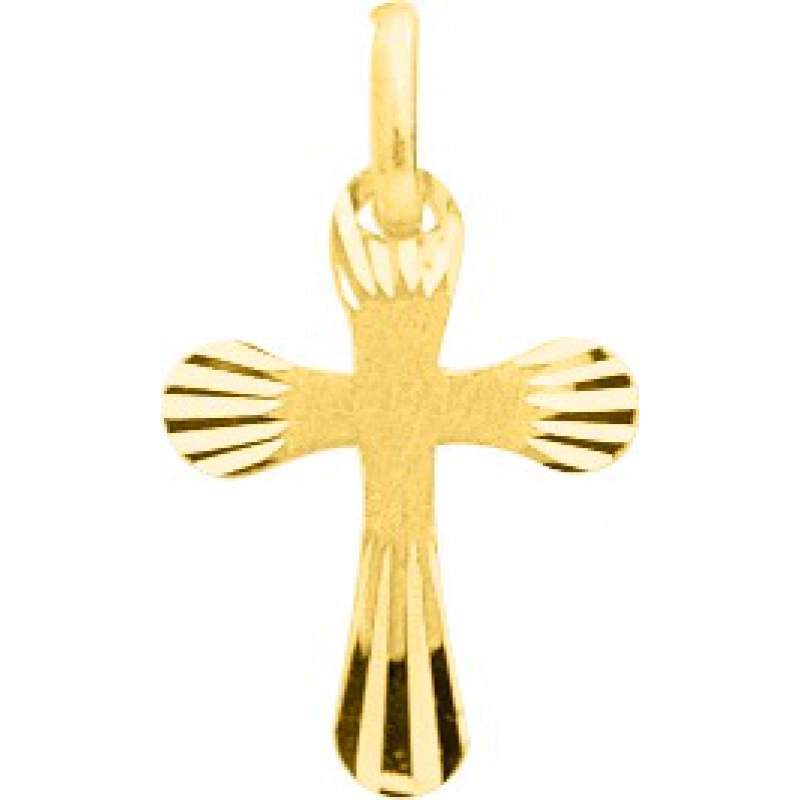 Colgante Cruz 18Kt Oro Amarillo 3000 Lua blanca