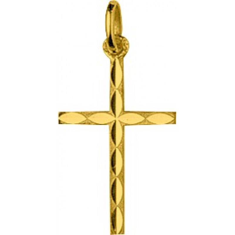 Colgante Cruz 18Kt Oro Amarillo 86459 Lua blanca