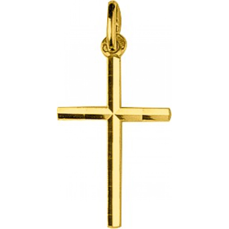 Colgante Cruz 18Kt Oro Amarillo 8608 Lua blanca