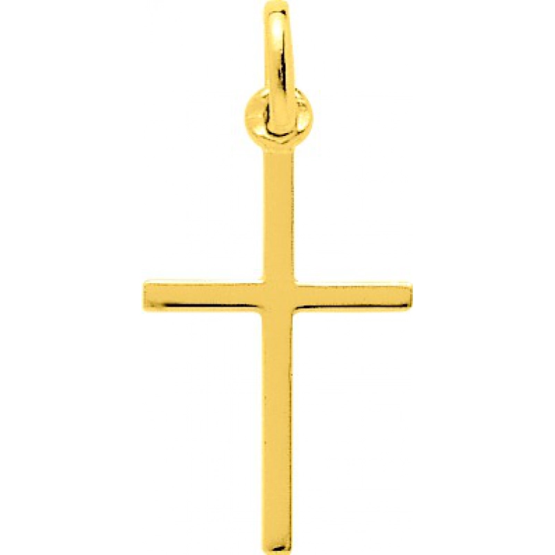 Colgante Cruz 18Kt Oro Amarillo Q58 Lua blanca