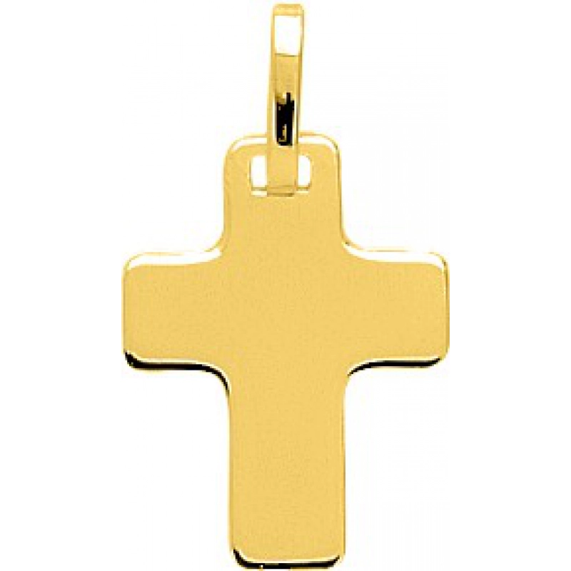 Colgante Cruz 18Kt Oro Amarillo Q50 Lua blanca