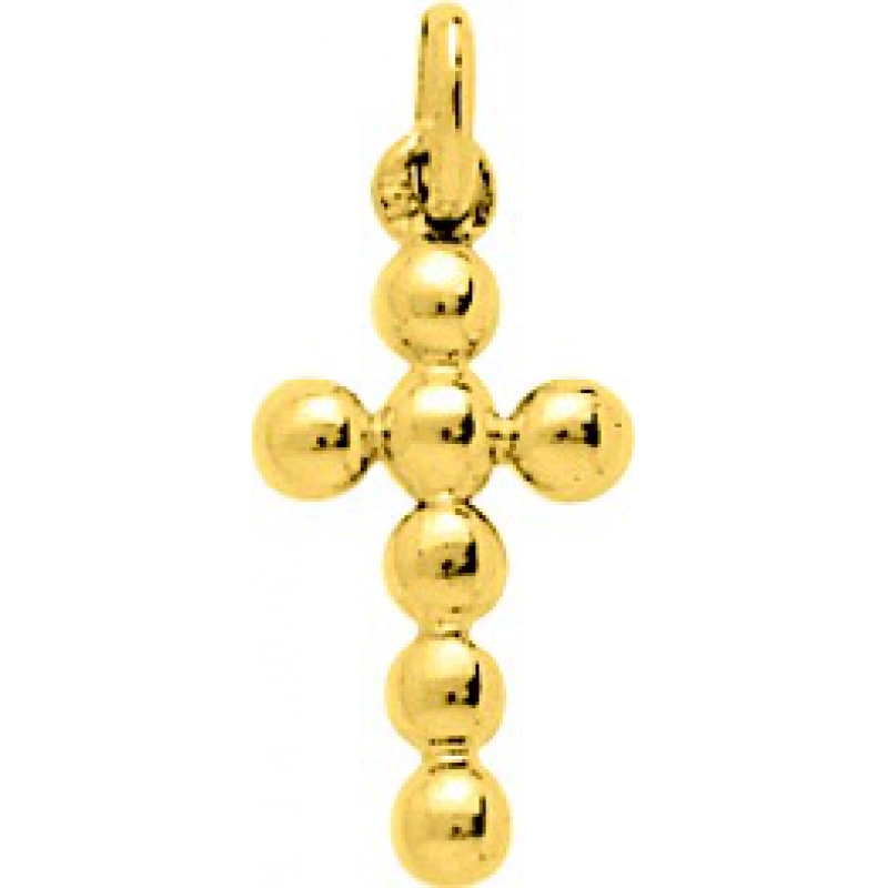 Colgante Cruz 18Kt Oro Amarillo Q77 Lua blanca