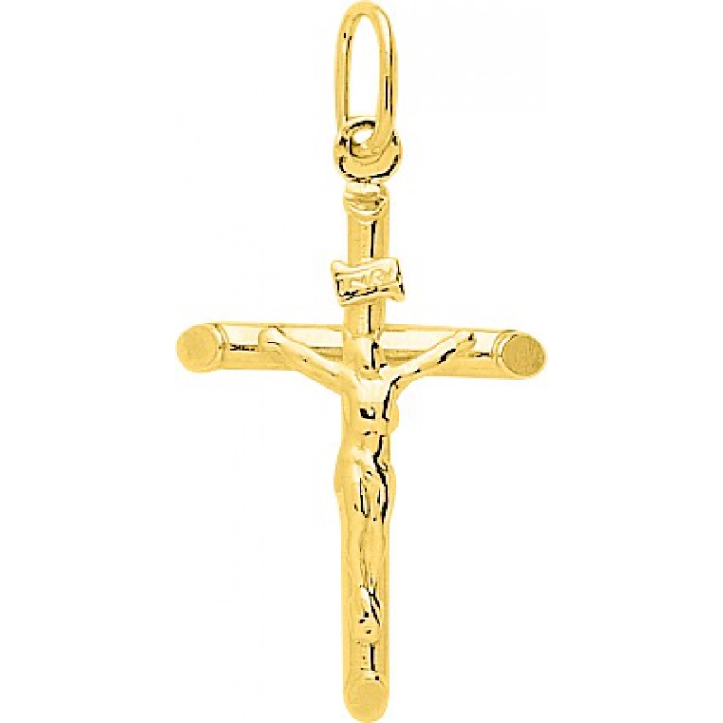 Colgante Cruz Cristo 18Kt Oro Amarillo 3910 Lua blanca