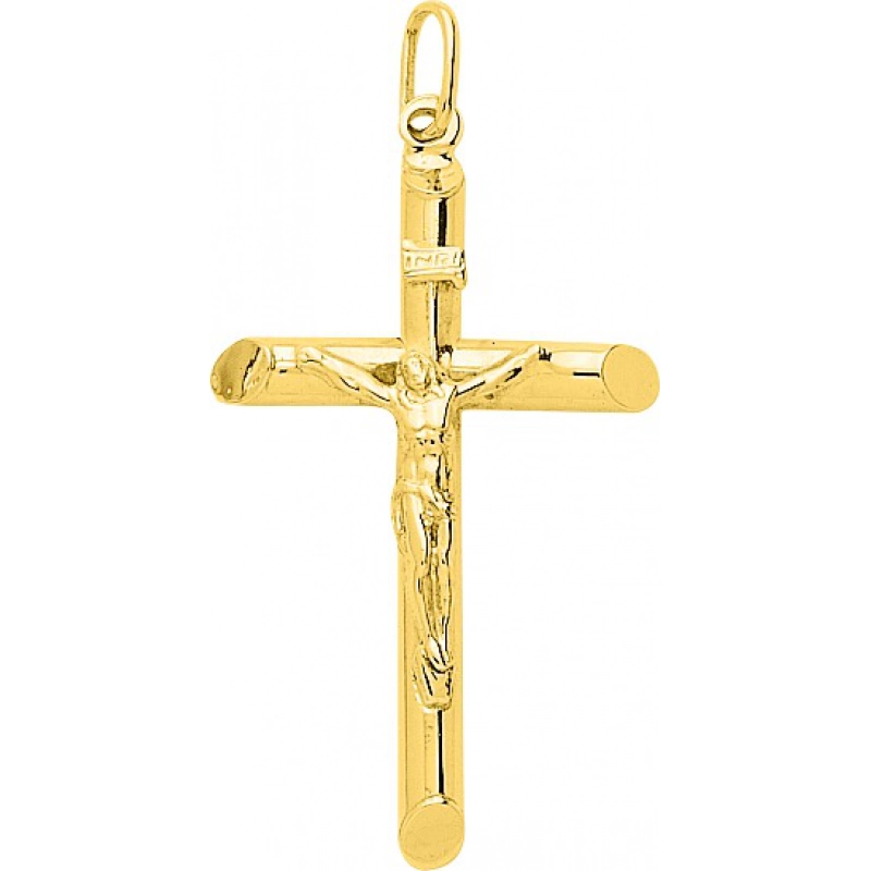 Colgante Cruz Cristo 18Kt Oro Amarillo 3912 Lua blanca