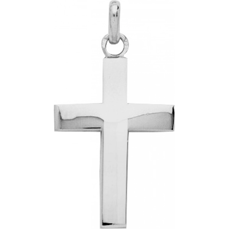 Colgante Cruz Cristo 18Kt Oro Blanco 86569M Lua blanca