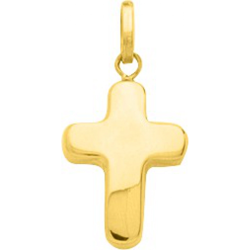 Colgante Cruz hueca 18Kt Oro Amarillo 3973 Lua blanca