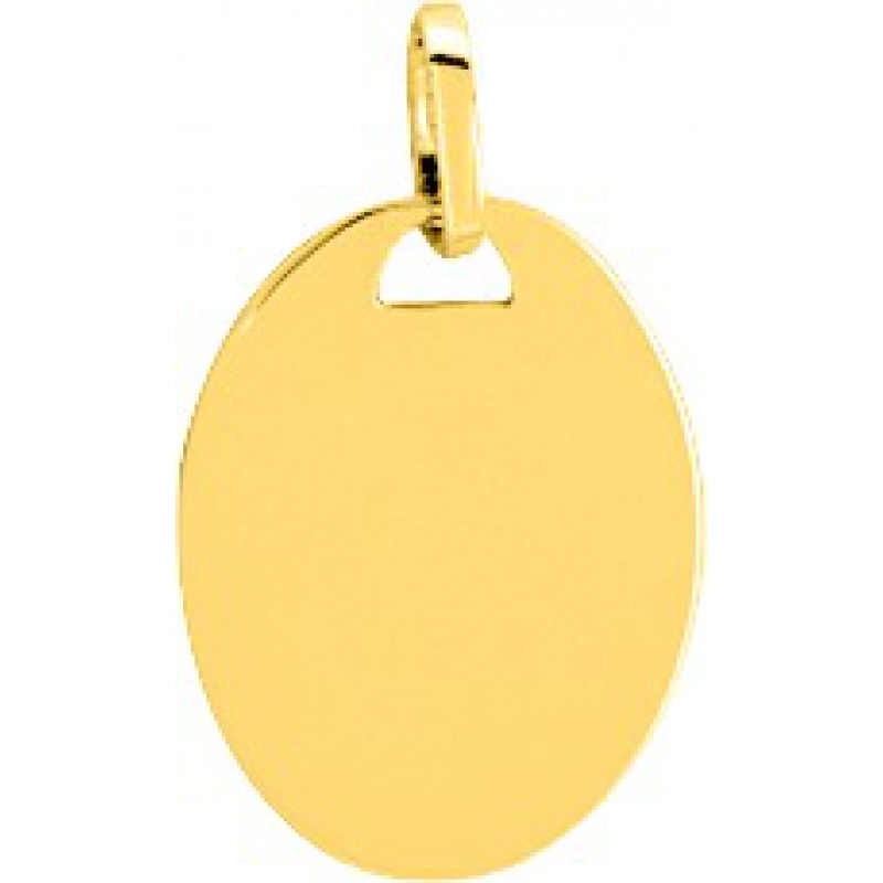 Colgante placa 9Kt Oro Amarillo 0MW2 Lua blanca