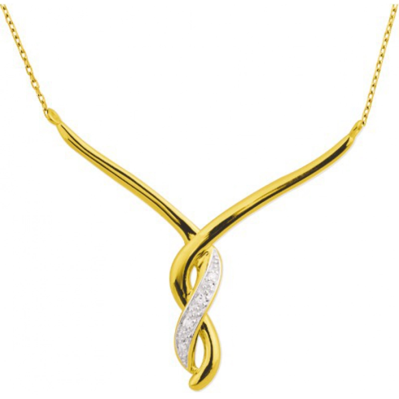 Collar circonita cúbica 9Kt Oro Amarillo 41644.G1.42 Talla 42 Lua blanca