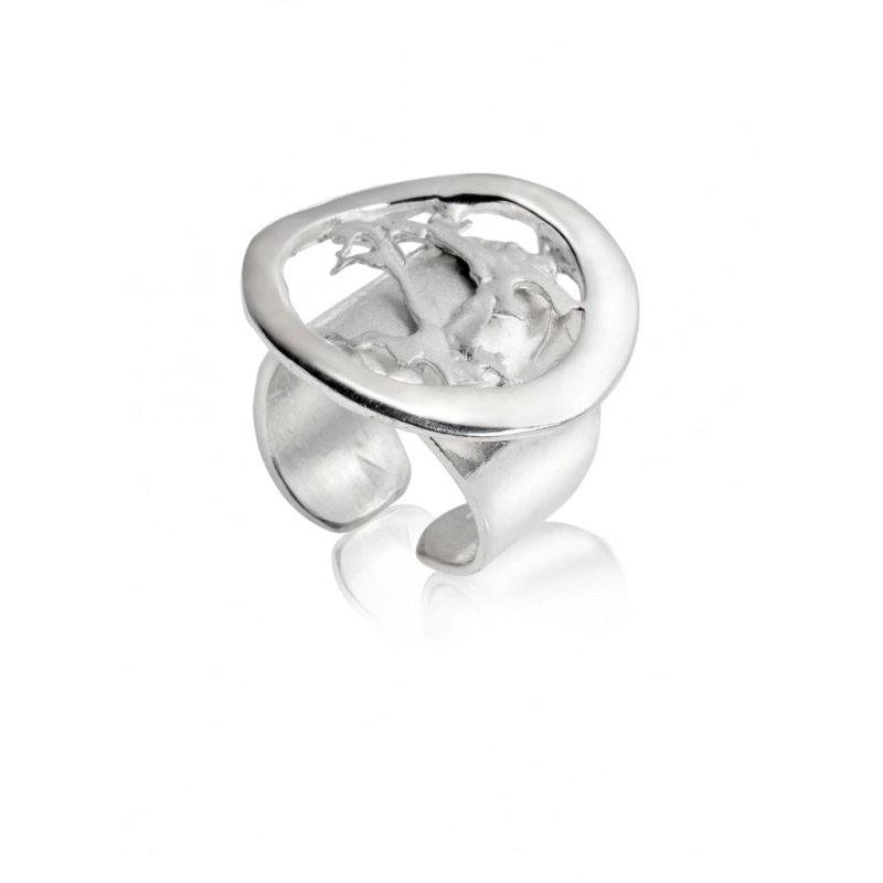 Anillo en plata, abierto e amoldable. Medida contorno dedo ajustable del nº 12 al nº 19  FP A45-P Fili Plaza