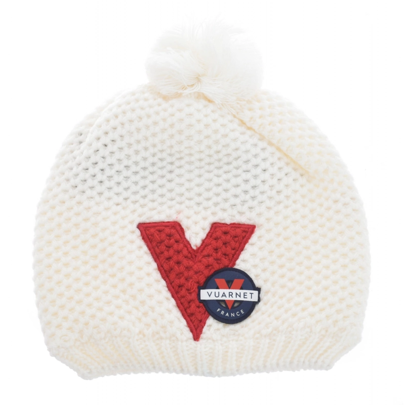 Gorro de punto con pompón en parte superior Vuarnet SMF20193 hombre Color: Blanco