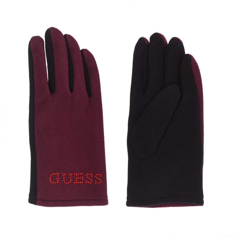 Guantes con logo de lentejuelas y tejido térmico y suave Guess AW6825-WOL02 mujer Talla: M Color: Multicolor 