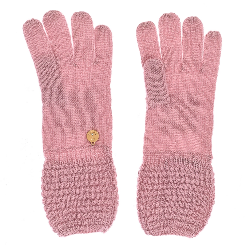 Guantes de punto de tejido térmico y suave Guess AW6717-WOL02 mujer Talla: L Color: Rosa 