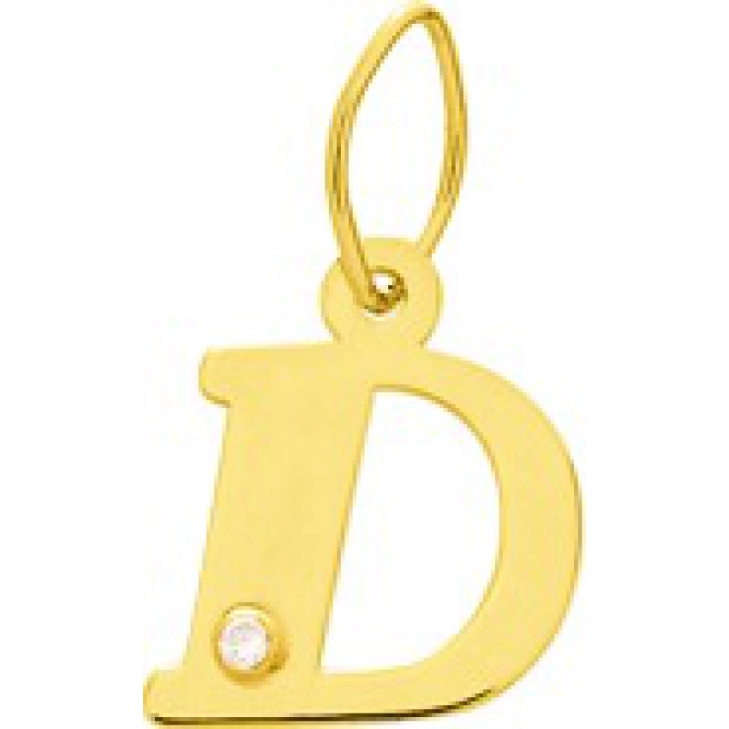 Letra Colgante D con diamante 0.01ct 18Kt Oro Amarillo 3184.8K