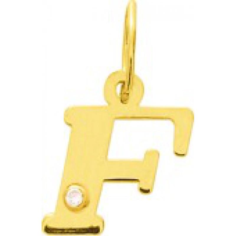 Letra Colgante F con diamante 0.01ct 18Kt Oro Amarillo 3184.8M