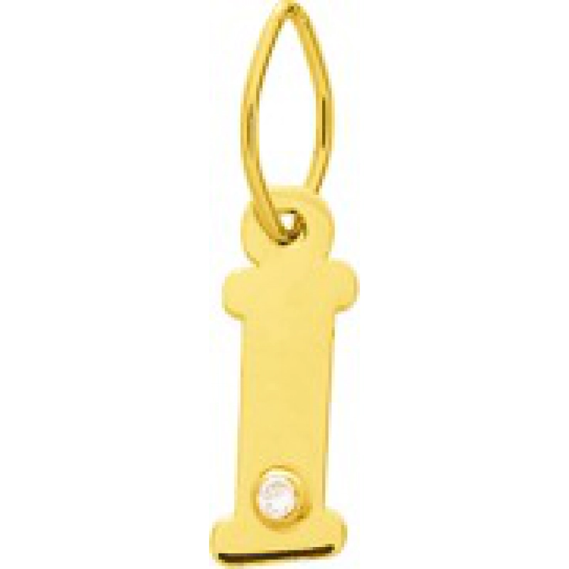 Letra Colgante I con diamante 0.01ct 18Kt Oro Amarillo 3184.8P