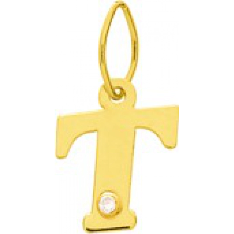 Letra Colgante T con diamante 0.01ct 18Kt Oro Amarillo 3184.8A