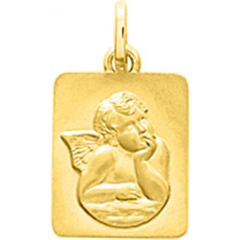 Medalla angel 18Kt Oro Amarillo 32815 Lua blanca