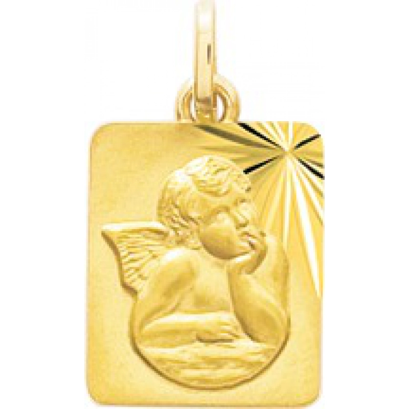 Medalla angel 9Kt Oro Amarillo 0M54391 Lua blanca