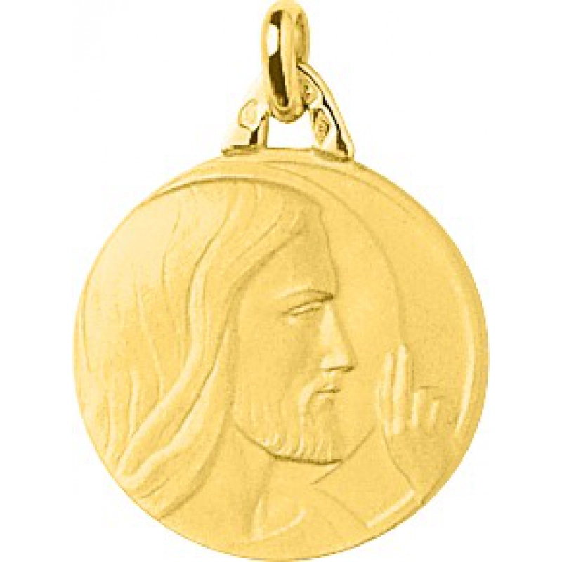 Medalla Cristo 18Kt Oro Amarillo 22853 Lua blanca