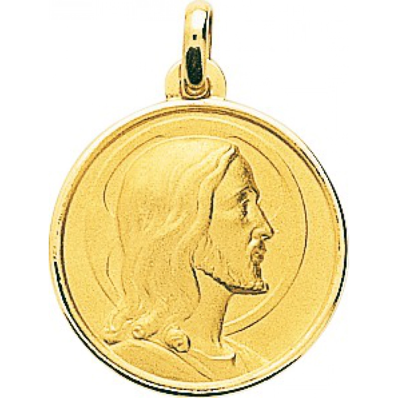 Medalla Cristo 18Kt Oro Amarillo 32608 Lua blanca