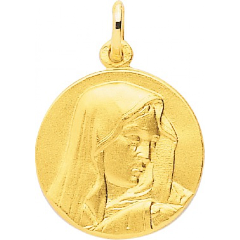 Medalla virgen 18Kt Oro Amarillo 32378 Lua blanca