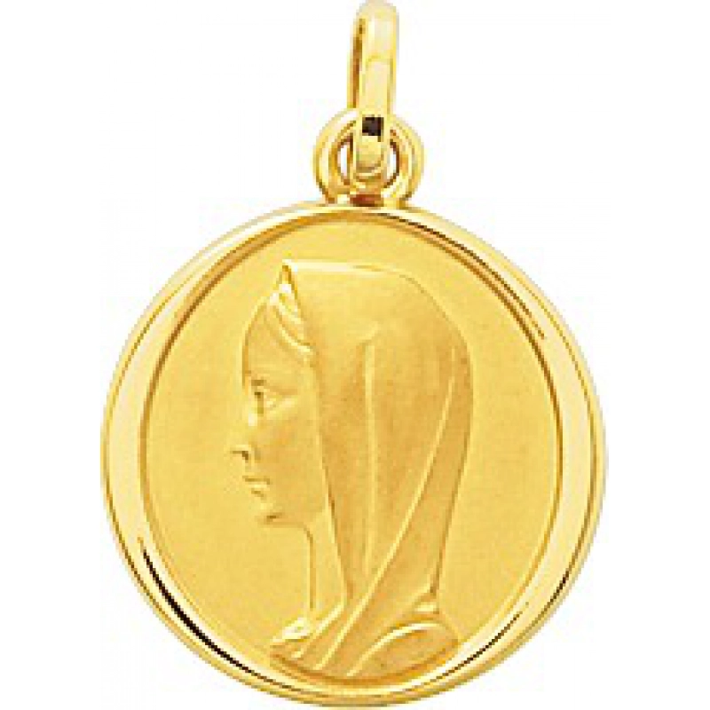 Medalla virgen 18Kt Oro Amarillo 32069 Lua blanca