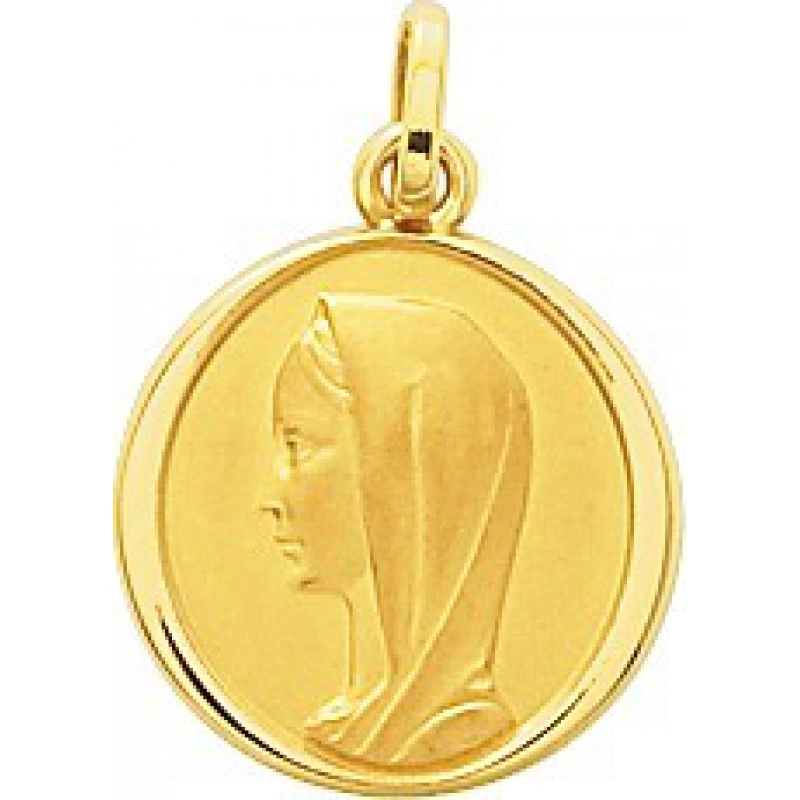 Medalla virgen 9Kt Oro Amarillo 783553 Lua blanca