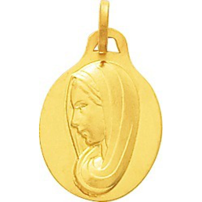 Medalla virgen 9Kt Oro Amarillo 783568 Lua blanca