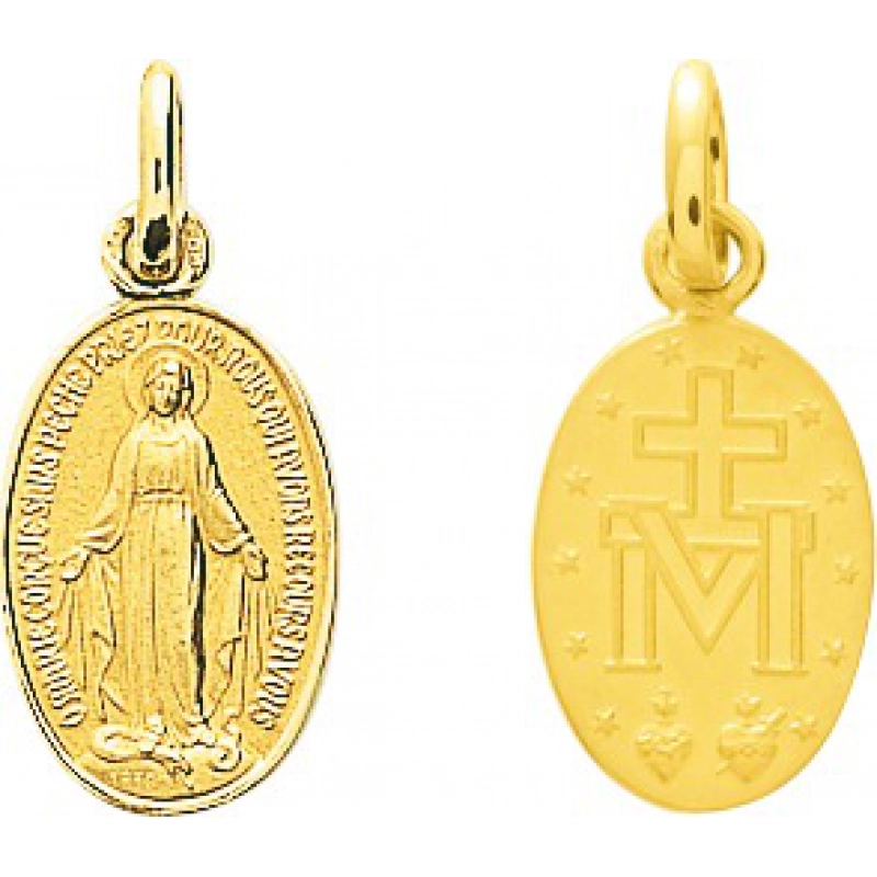 Medalla virgen 9Kt Oro Amarillo 0M54946 Lua blanca