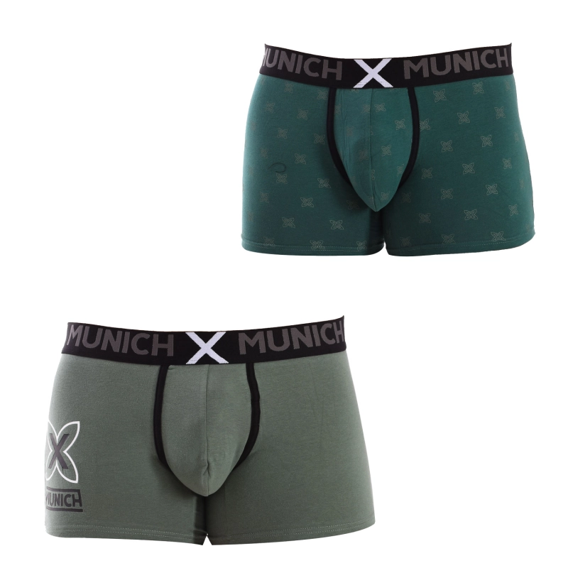 Pack-2 Bóxers de algodón elástico MU_DU0380 hombre Talla: S Color: Verde