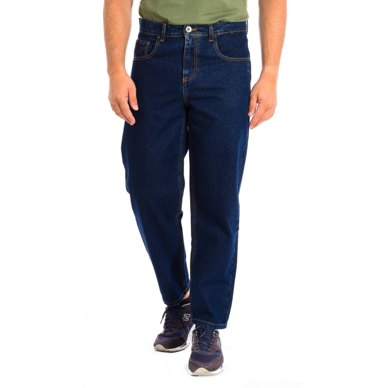 Pantalón Largo con bajos con corte recto y trabillas cinturón La Martina TMT010-DM069 hombre Talla: 31 Color: Azul