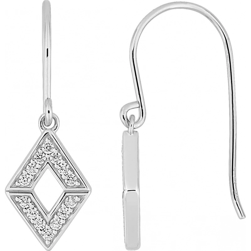 Pendientes  corchete circonita  Plata 925 rh Lua Blanca 458977.9.0