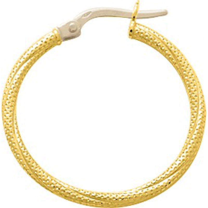 Pendientes argolas medio par 18k Oro Amarillo Lua Blanca 3858.1B.0