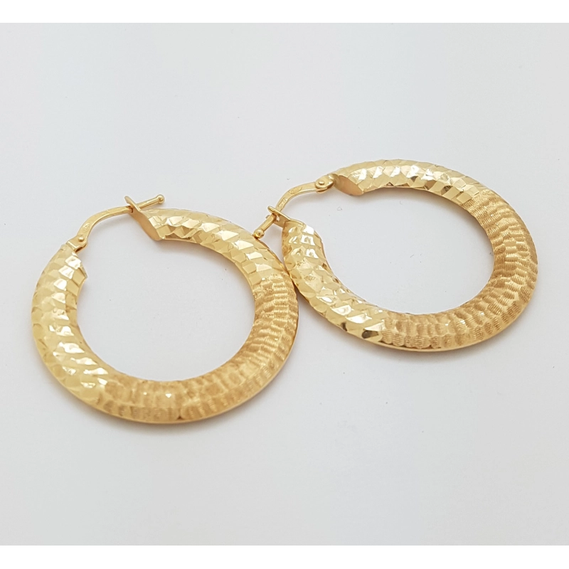 Pendientes AROS DE ORO LABRADOS - Artesanal - 562214