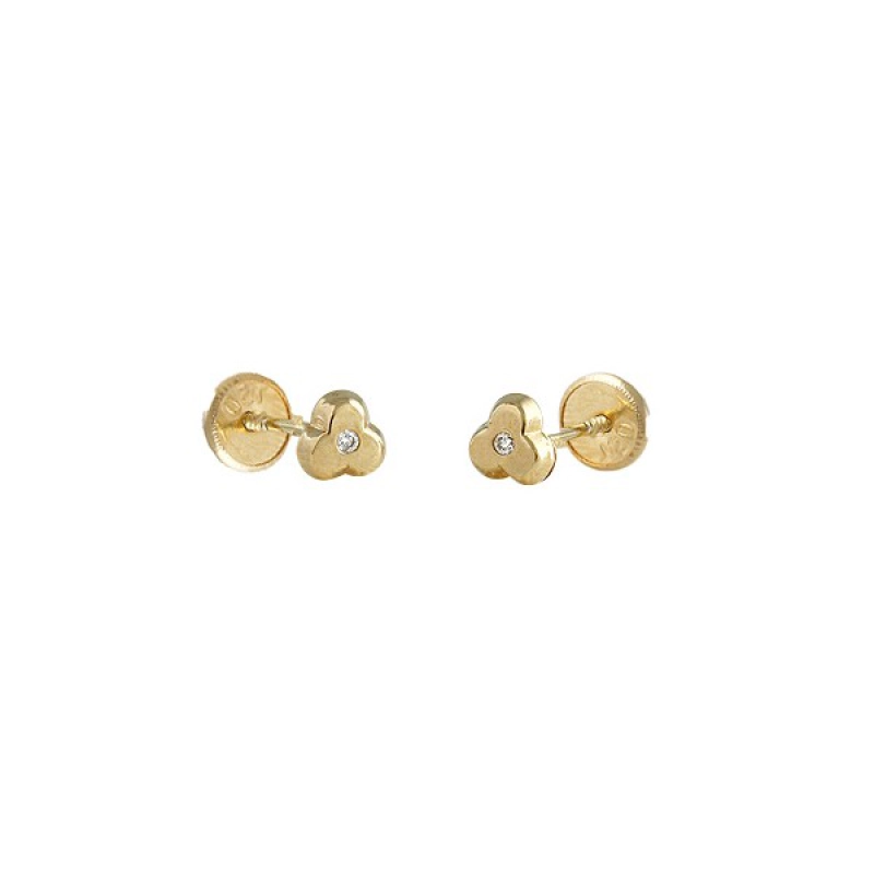 Pendientes bebe oro ley 18k amarillo con brillante  446435 o/a Karammelo