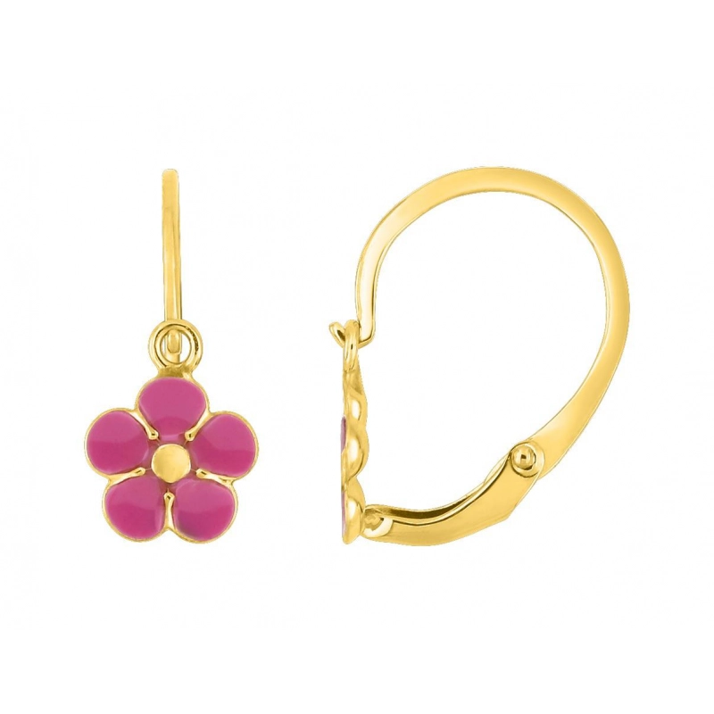 Pendientes brisu lacado rosa oro amarillo 9kt Lua Blanca 310765.89.0