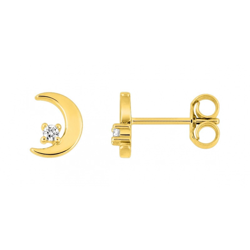 Pendientes tornillo  circonita  oro amarillo 9kt Lua Blanca 310702.H9.0