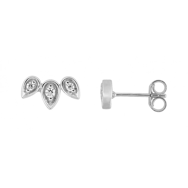 Pendientes tornillo  circonita  oro blanco 9kt Lua Blanca 310762.H0.0