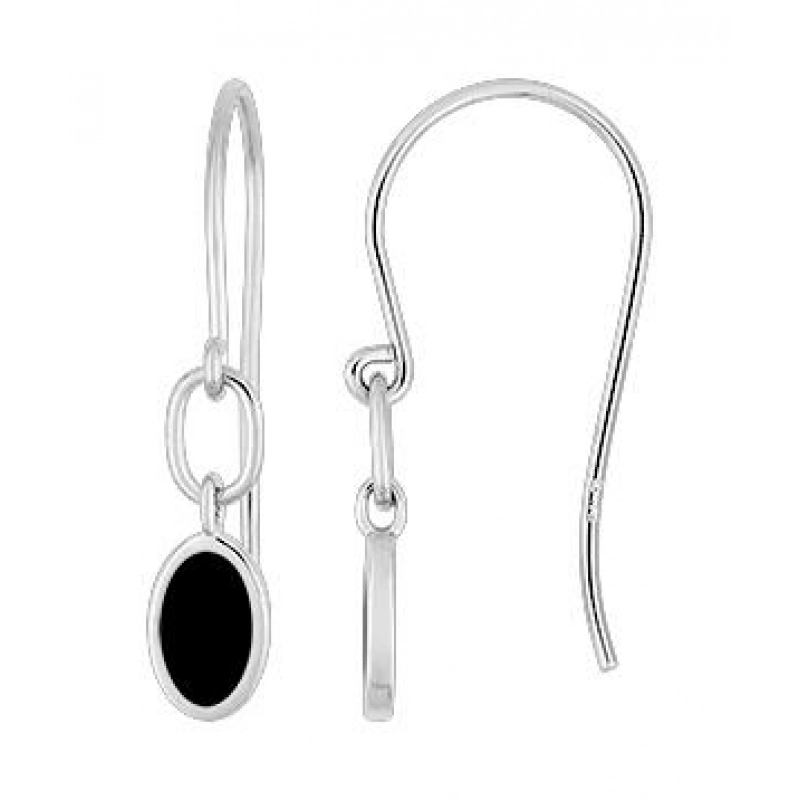 Pendientes crochet lacado negro Plata 925 rh Lua Blanca 458740.0