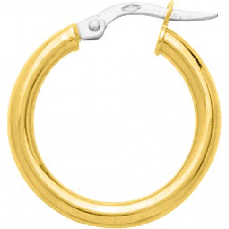 Pendientes de aro medio par 18Kt Oro Amarillo Lua Blanca  3803.0B