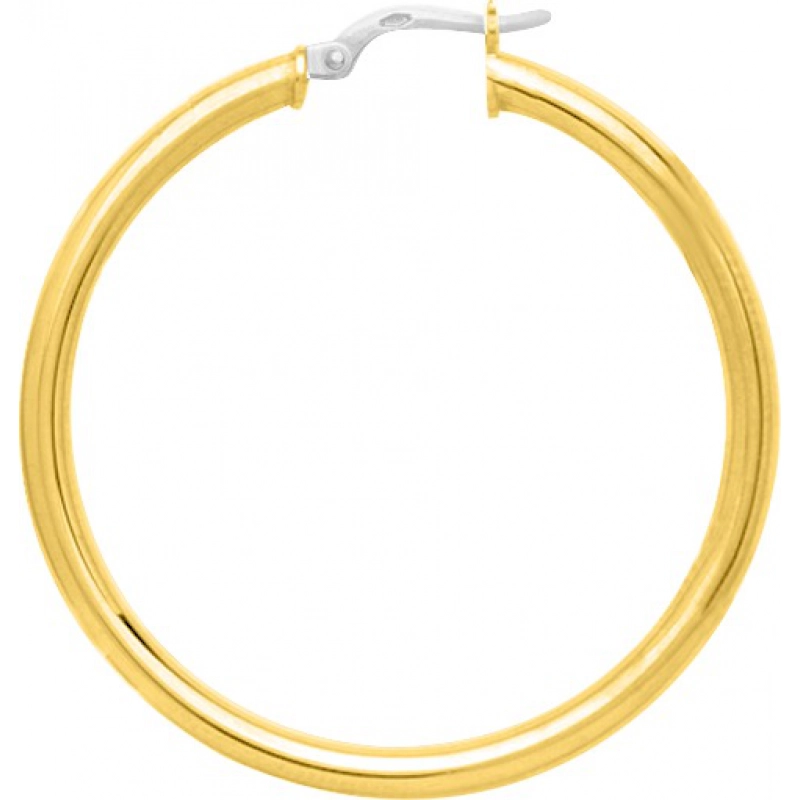 Pendientes de aro medio par 18Kt Oro Amarillo Lua Blanca  3803.4B