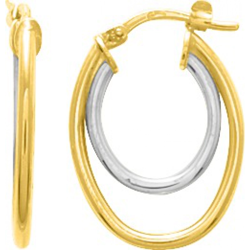 Pendientes de aro par 18Kt bicolor 4761.8N Lua blanca