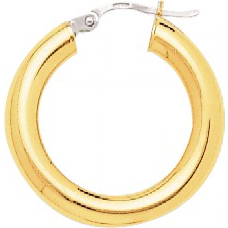 Pendientes de aro par 18Kt Oro Amarillo 3730 Lua blanca