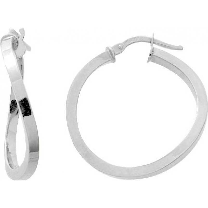 Pendientes de aro par 9Kt Oro Blanco 0M697020P Lua blanca