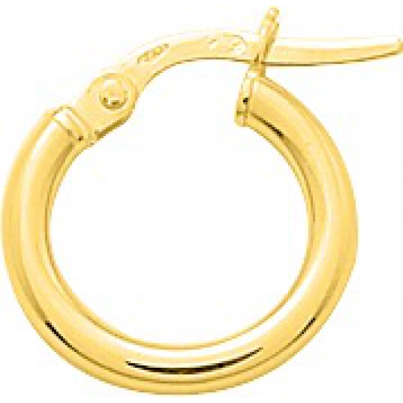 Pendientes de aro par liso 9Kt Oro Amarillo 773413.1 Lua blanca