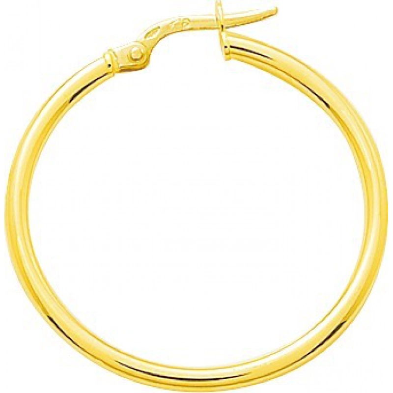 Pendientes de aro par liso 9Kt Oro Amarillo Lua Blanca  773413.4