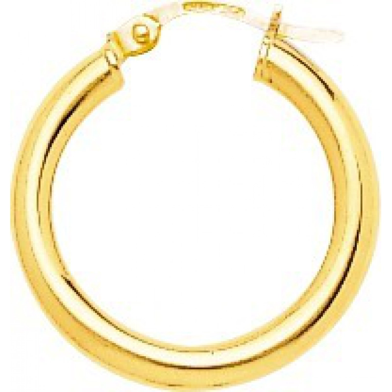 Pendientes de aro par liso 9Kt Oro Amarillo Lua Blanca  773414.2