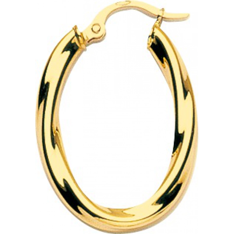 Pendientes de aro par ovalo 18Kt Oro Amarillo 6745.9 Lua blanca