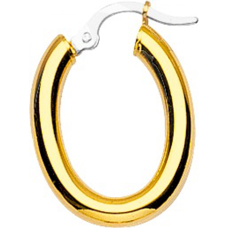 Pendientes de aro par ovalo 18Kt Oro Amarillo 6742.8 Lua blanca