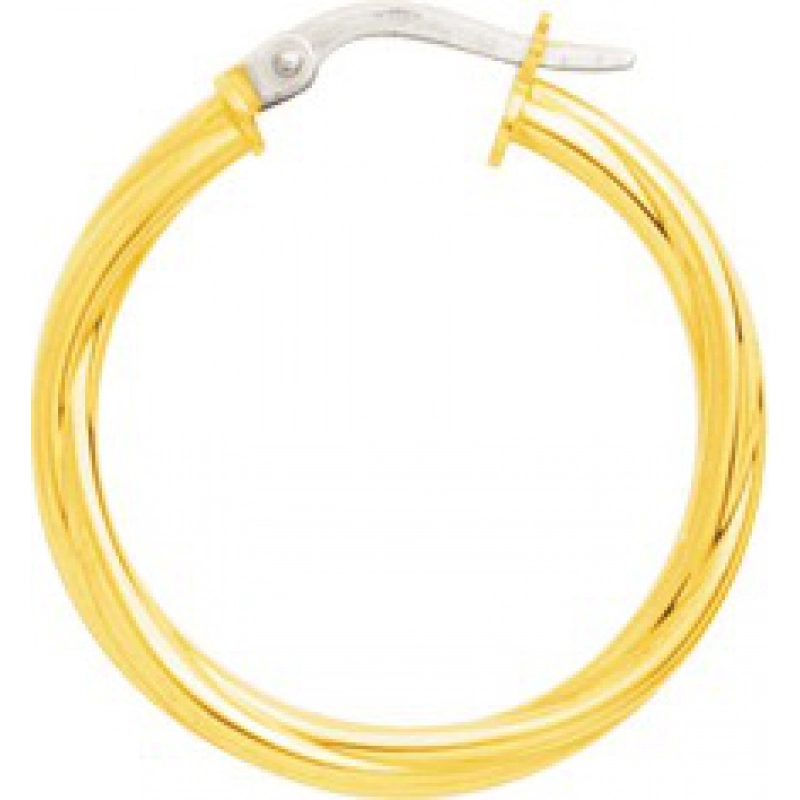 Pendientes de aro par retorcida 18Kt Oro Amarillo 3751.1 Lua blanca